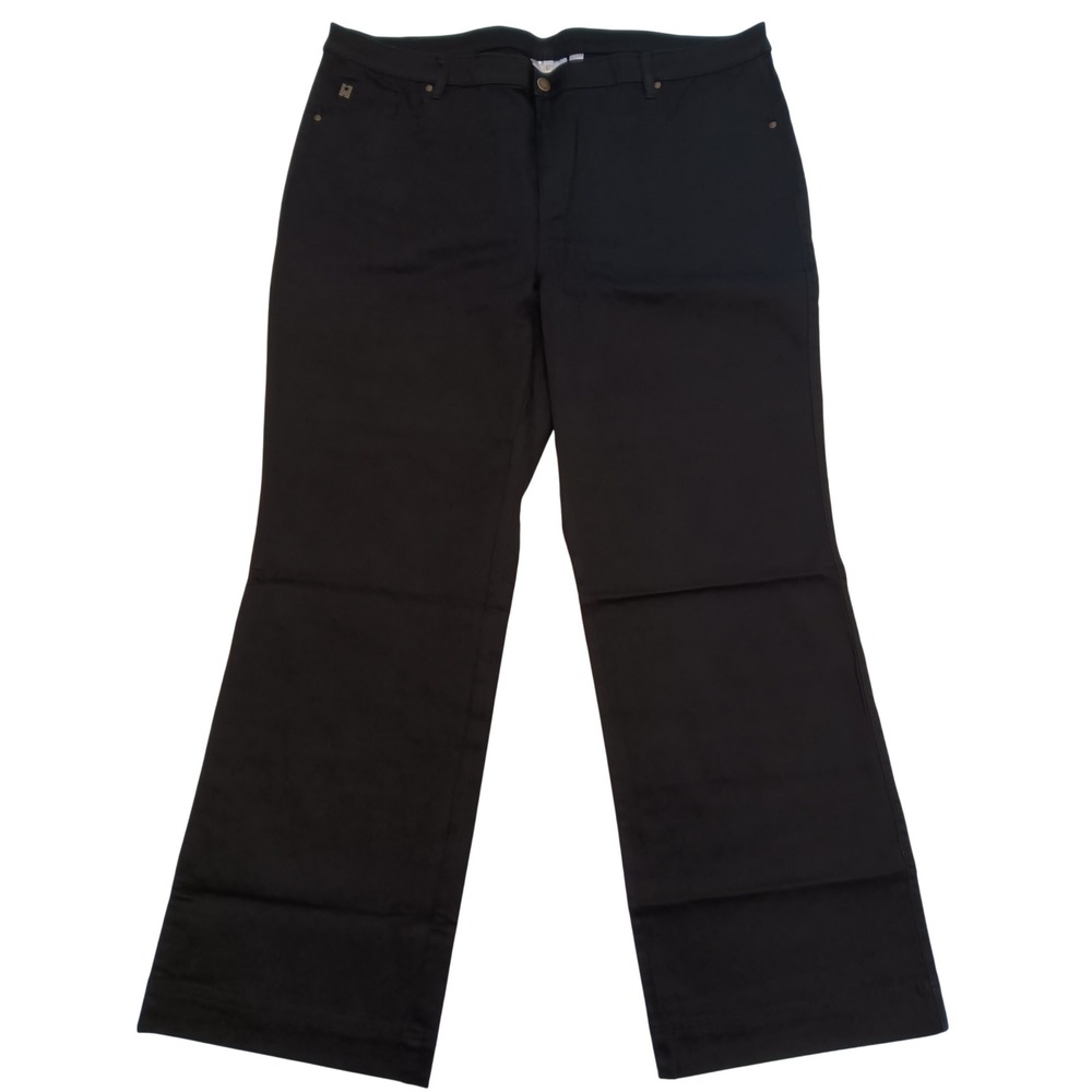 Belle by Kim Gravel Black Bootcut Pull On Stretch Pants Size 26WT Tall Plus New